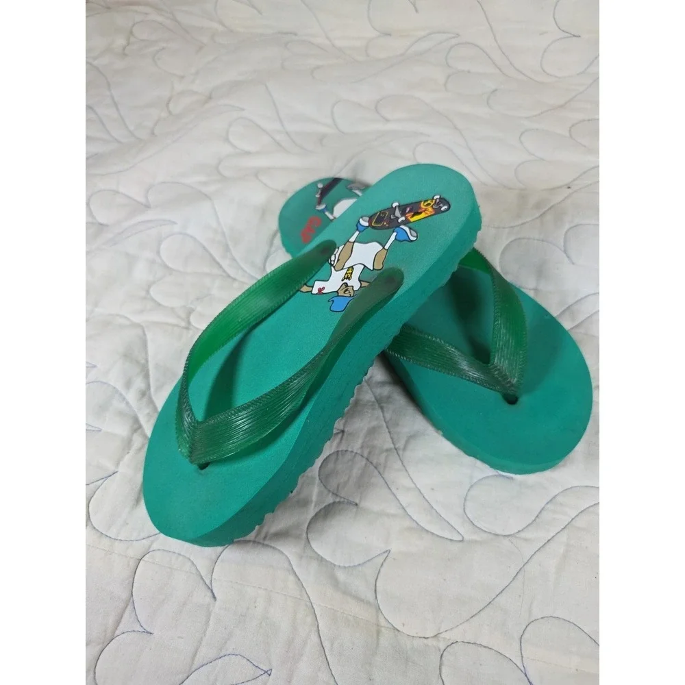 Vintage Y2K Flip Flop Skater Green GAP Youth Size 1 / 2